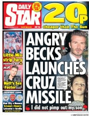 Daily Star (UK) Newspaper Front Page for 13 December 2016