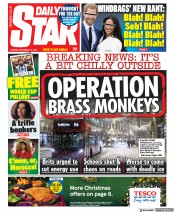 Daily Star (UK) Newspaper Front Page for 13 December 2022