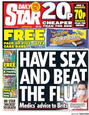 Daily Star (UK) Newspaper Front Page for 13 January 2018