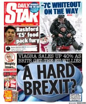 Daily Star (UK) Newspaper Front Page for 13 January 2021