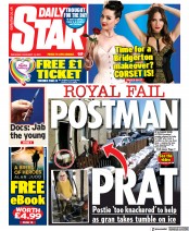 Daily Star (UK) Newspaper Front Page for 13 February 2021