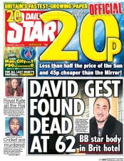 Daily Star (UK) Newspaper Front Page for 13 April 2016