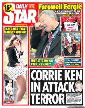 Daily Star (UK) Newspaper Front Page for 13 May 2013