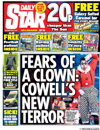 Daily Star Newspaper Front Page (UK) for 13 May 2017