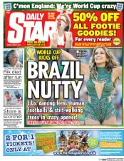 Daily Star Newspaper Front Page (UK) for 13 June 2014