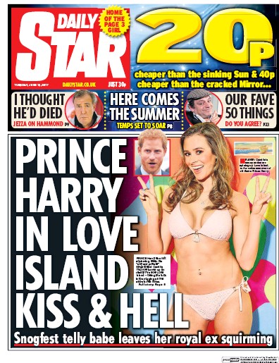 Daily Star Newspaper Front Page (UK) for 13 June 2017
