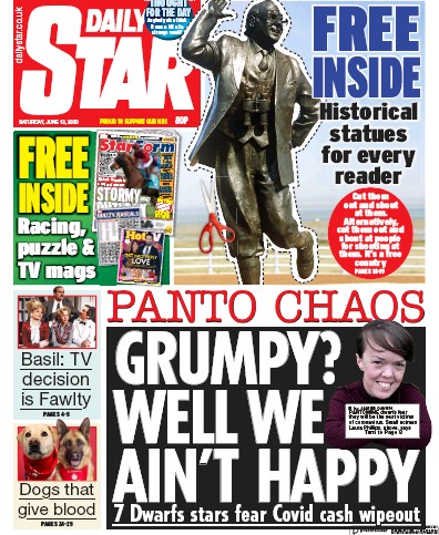 Daily Star Newspaper Front Page (UK) for 13 June 2020
