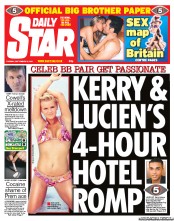 Daily Star (UK) Newspaper Front Page for 13 September 2011