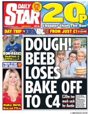 Daily Star (UK) Newspaper Front Page for 13 September 2016