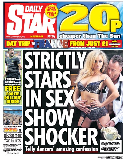 Daily Star Newspaper Front Page (UK) for 13 September 2016
