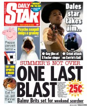 Daily Star (UK) Newspaper Front Page for 13 September 2019