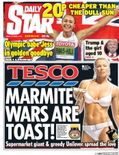 Daily Star (UK) Newspaper Front Page for 14 October 2016