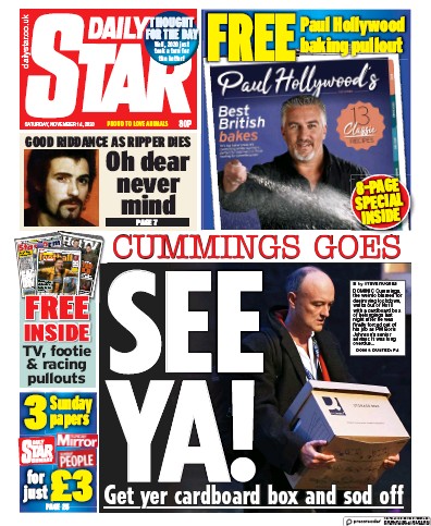 Daily Star Newspaper Front Page (UK) for 14 November 2020
