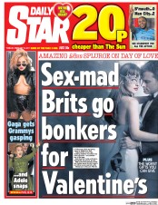 Daily Star (UK) Newspaper Front Page for 14 February 2017