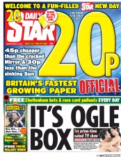 Daily Star (UK) Newspaper Front Page for 14 March 2016