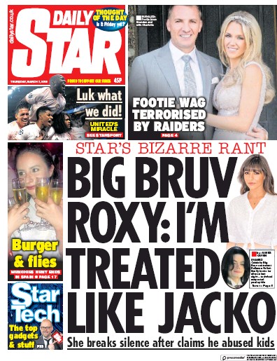 Daily Star Newspaper Front Page (UK) for 14 March 2019