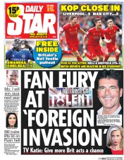 Daily Star Newspaper Front Page (UK) for 14 April 2014
