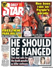 Daily Star (UK) Newspaper Front Page for 14 May 2013