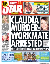 Daily Star (UK) Newspaper Front Page for 14 May 2014