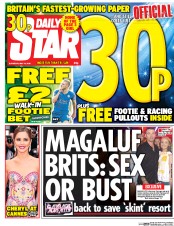 Daily Star (UK) Newspaper Front Page for 14 May 2016