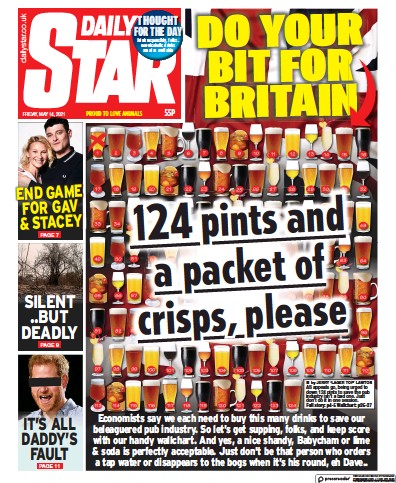 Daily Star Newspaper Front Page (UK) for 14 May 2021