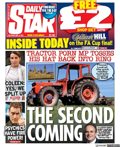 Daily Star Newspaper Front Page (UK) for 14 May 2022