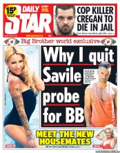 Daily Star (UK) Newspaper Front Page for 14 June 2013