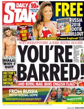 Daily Star (UK) Newspaper Front Page for 14 June 2018