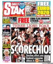 Daily Star (UK) Newspaper Front Page for 14 June 2021