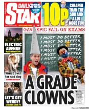 Daily Star (UK) Newspaper Front Page for 14 August 2020