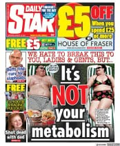 Daily Star (UK) Newspaper Front Page for 14 August 2021