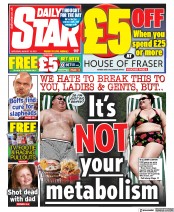 Daily Star (UK) Newspaper Front Page for 14 August 2021