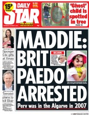 Daily Star Newspaper Front Page (UK) for 15 October 2014