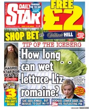 Daily Star (UK) Newspaper Front Page for 15 October 2022