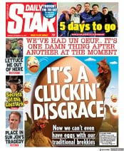 Daily Star front page for 15 November 2022