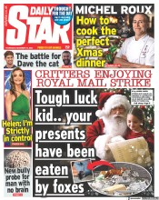 Daily Star (UK) Newspaper Front Page for 15 December 2022