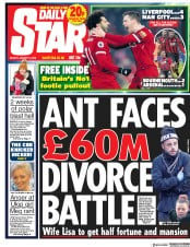 Daily Star (UK) Newspaper Front Page for 15 January 2018