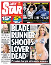 Daily Star (UK) Newspaper Front Page for 15 February 2013