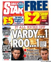 Daily Star (UK) Newspaper Front Page for 15 February 2022