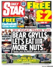 Daily Star (UK) Newspaper Front Page for 15 March 2023