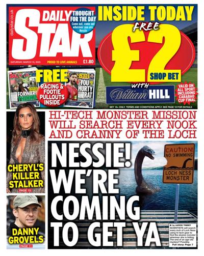 Daily Star Newspaper Front Page (UK) for 15 March 2025