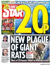 Daily Star (UK) Newspaper Front Page for 15 April 2016