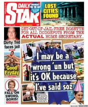 Daily Star (UK) Newspaper Front Page for 15 April 2022