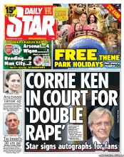 Daily Star (UK) Newspaper Front Page for 15 May 2013