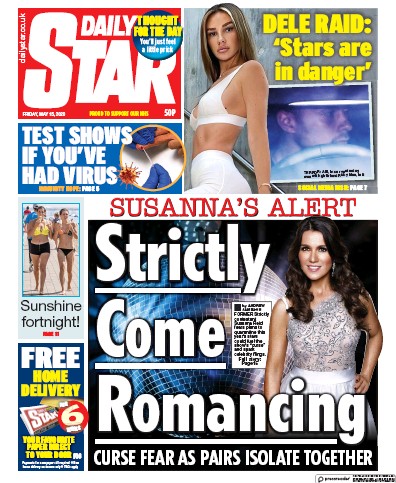 Daily Star Newspaper Front Page (UK) for 15 May 2020