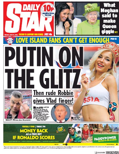 Daily Star Newspaper Front Page (UK) for 15 June 2018