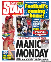 Daily Star (UK) Newspaper Front Page for 15 June 2020