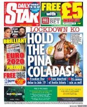 Daily Star (UK) Newspaper Front Page for 15 June 2021