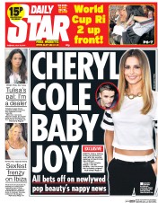 Daily Star (UK) Newspaper Front Page for 15 July 2014