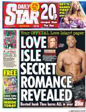 Daily Star (UK) Newspaper Front Page for 15 July 2017
